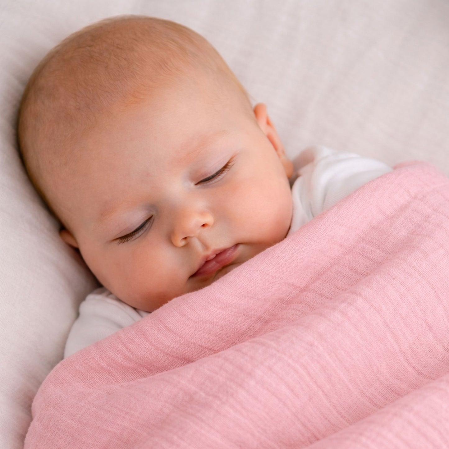 Baby Muslin Cloths – Soft & Absorbent 70×70cm Bamboo Muslin Squares for Newborns - PINK