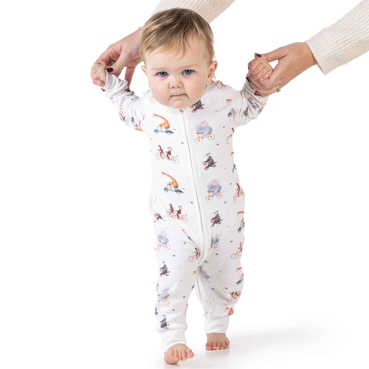 cute animals sleepsuit baby grow