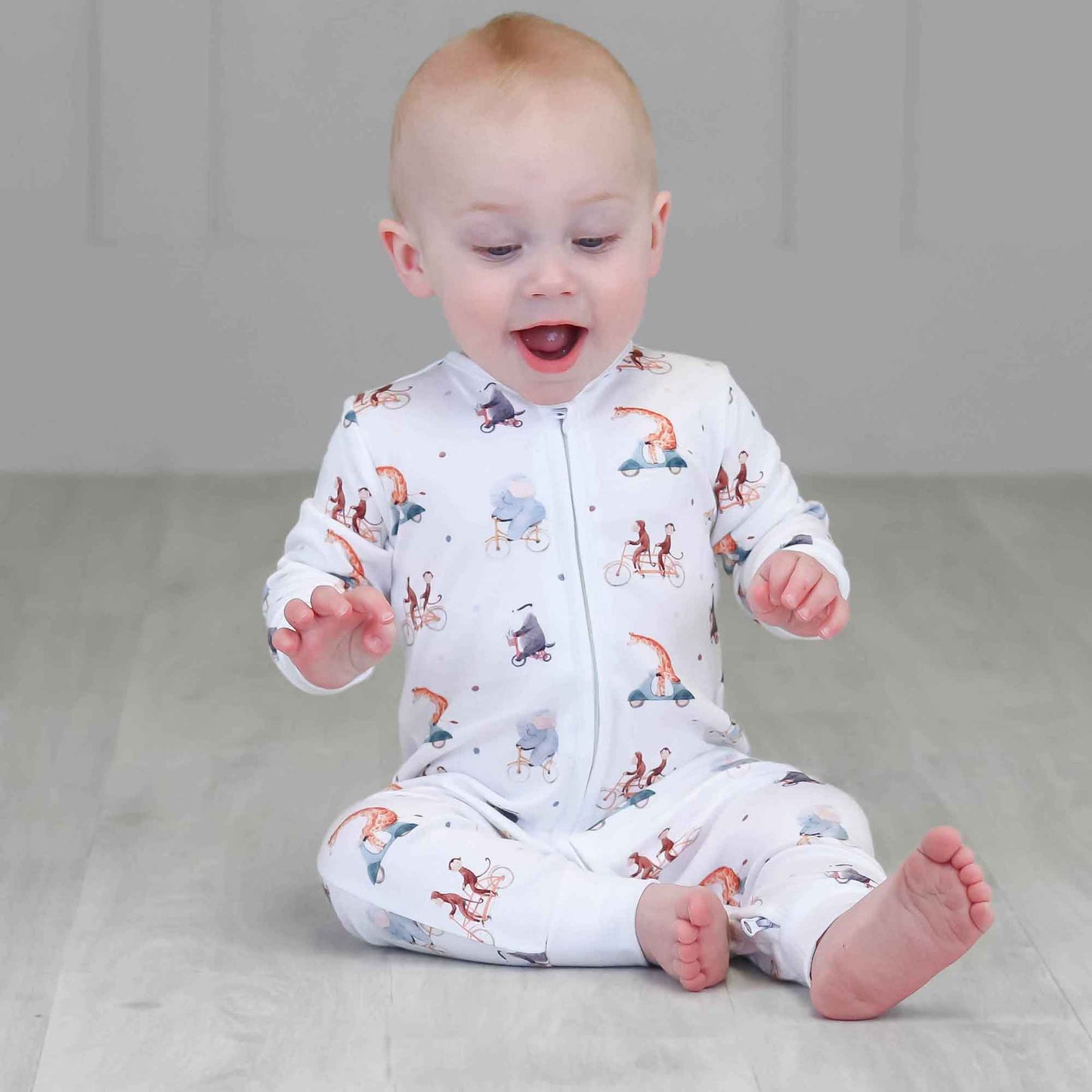 cute animals sleepsuit baby grow