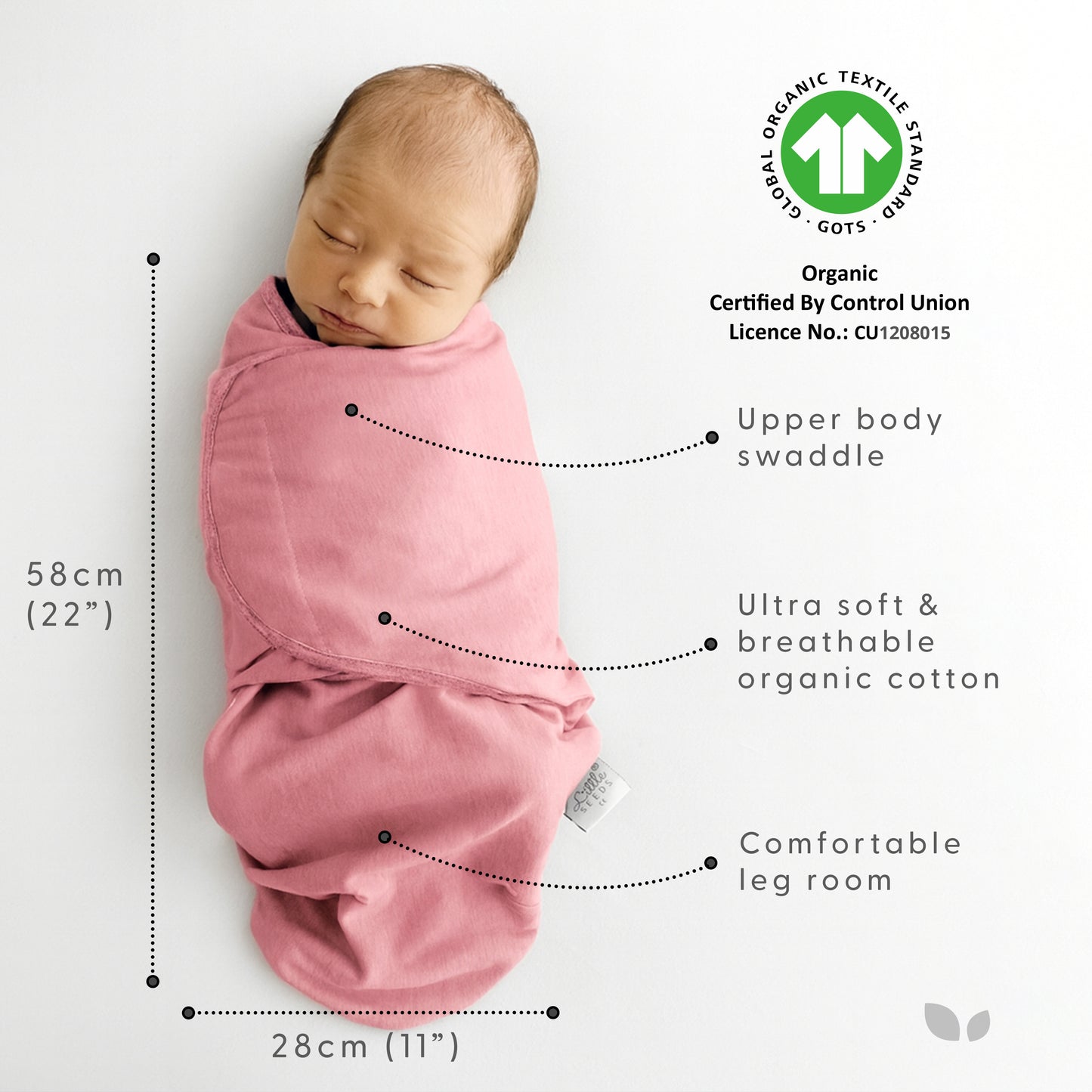 Organic Cotton Swaddle Blankets - Pink Set