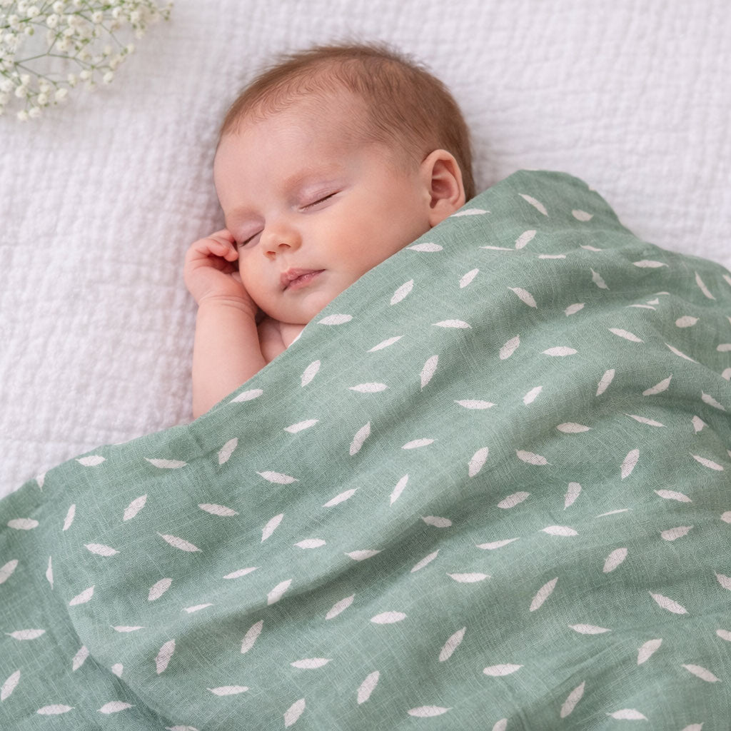 Baby Muslin Cloths – Soft & Absorbent 70×70cm Bamboo Muslin Squares for Newborns - GREEN