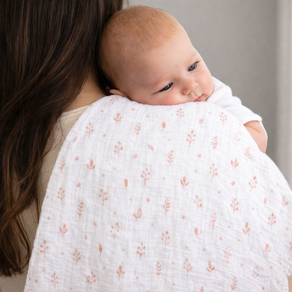 Baby Muslin Cloths – Soft & Absorbent 70×70cm Bamboo Muslin Squares for Newborns - PINK