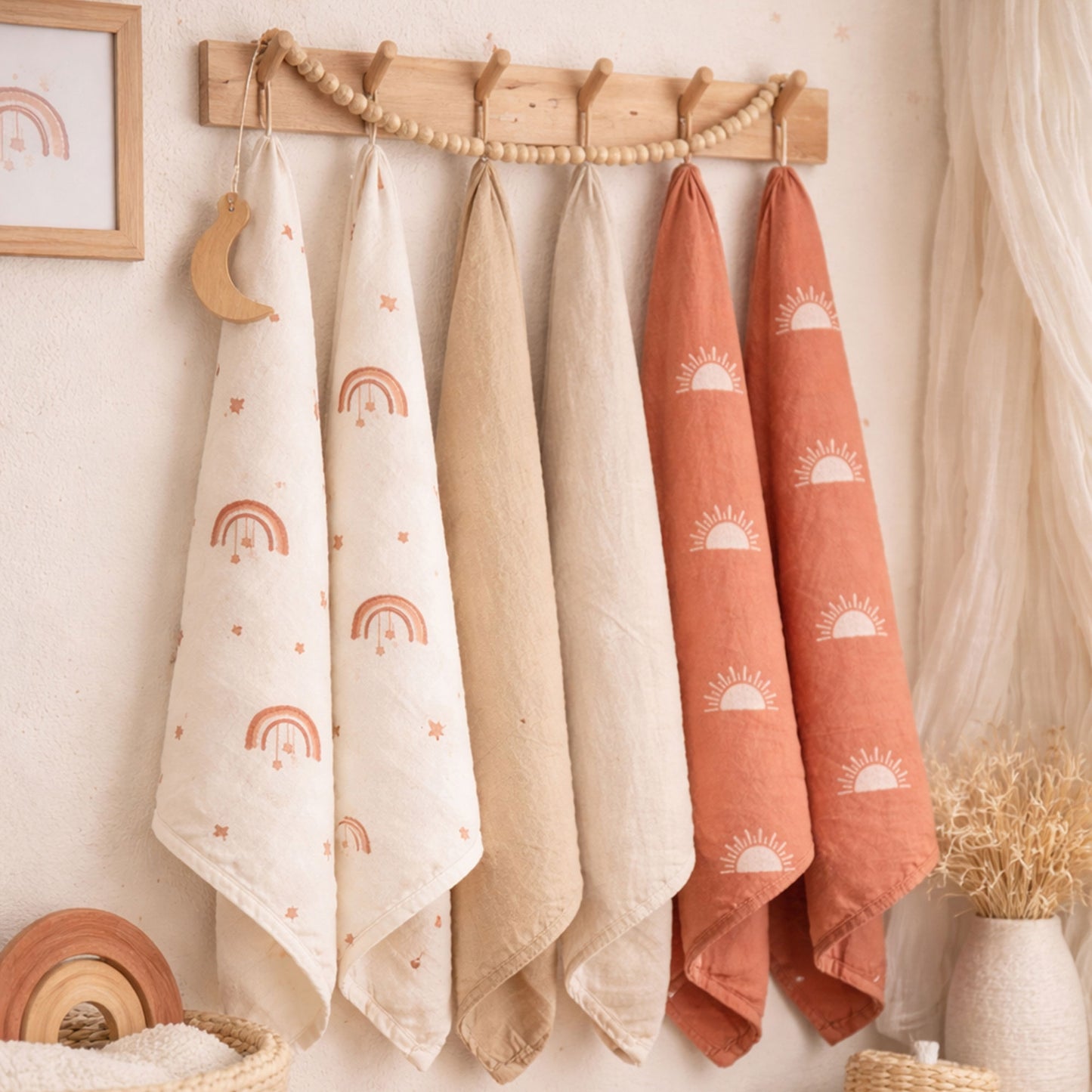 Baby Muslin Cloths – Soft & Absorbent 70×70cm Bamboo Muslin Squares for Newborns - BURNT ORANGE (Copy)