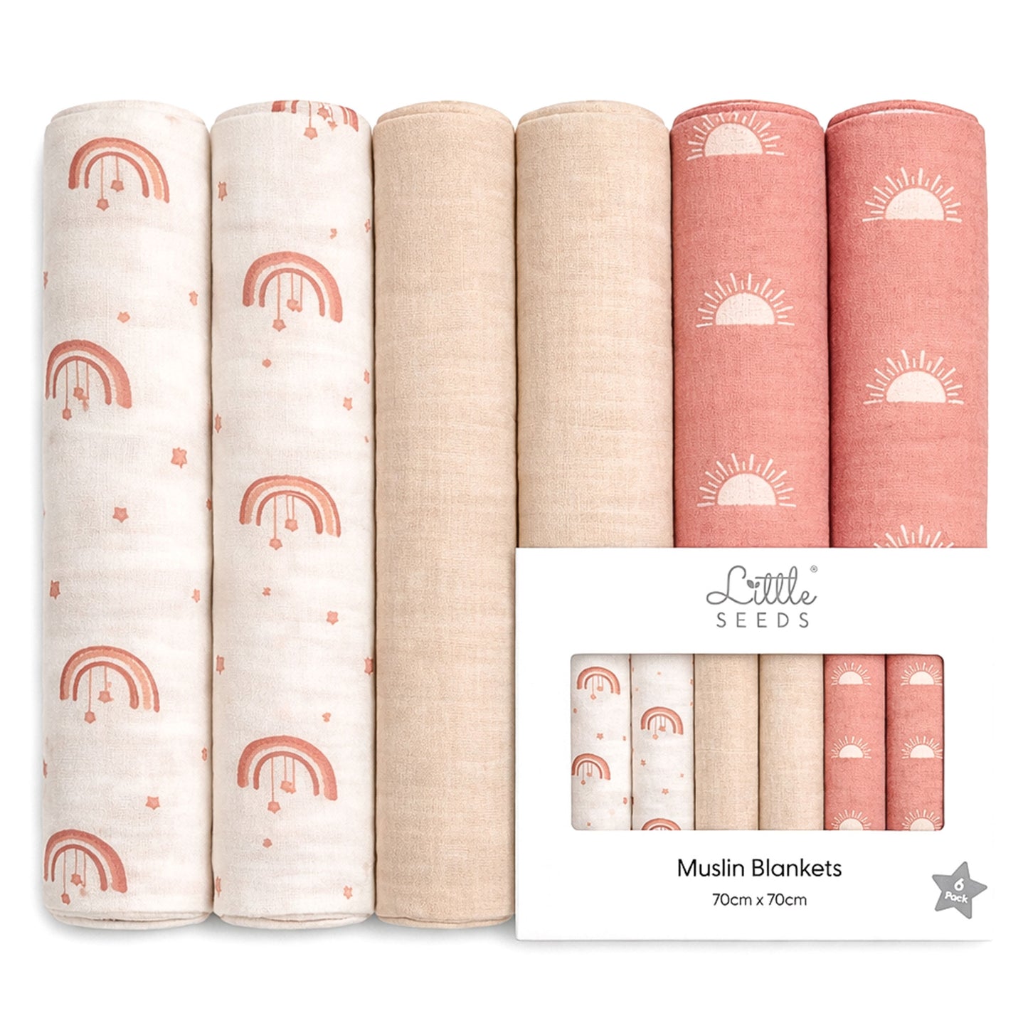 Baby Muslin Cloths – Soft & Absorbent 70×70cm Bamboo Muslin Squares for Newborns - BURNT ORANGE (Copy)