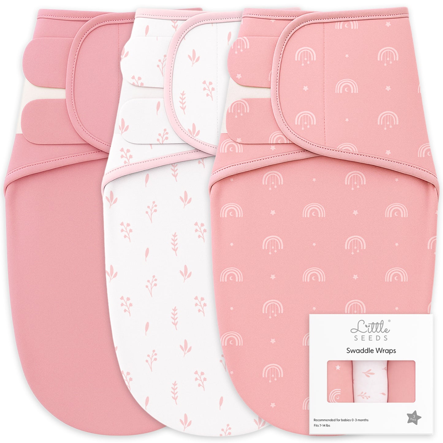 Organic Cotton Swaddle Blankets - Pink Set