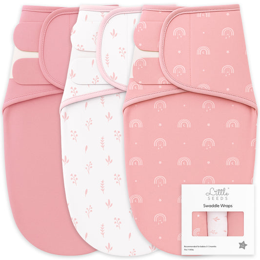 Organic Cotton Swaddle Blankets - Pink Set