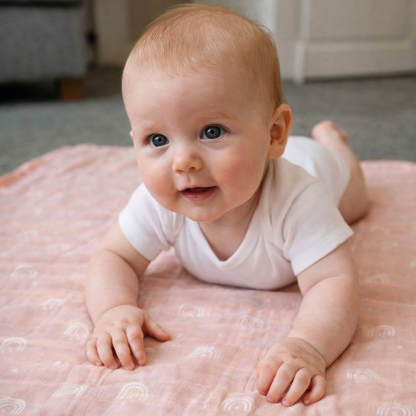 Baby Muslin Cloths – Soft & Absorbent 70×70cm Bamboo Muslin Squares for Newborns - PINK